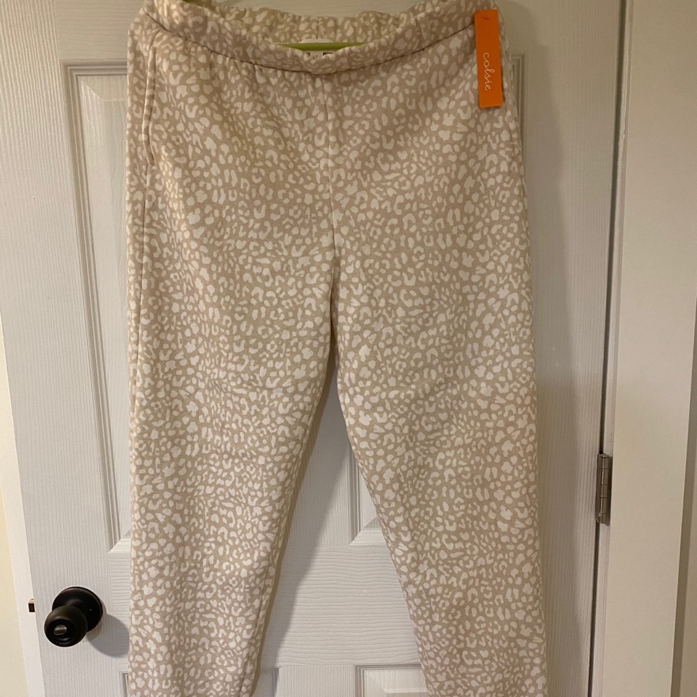 Cheetah print jogger sweatpants